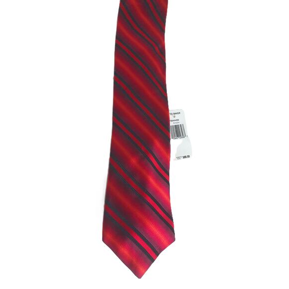 Ted Baker London Red Striped Holiday Christmas Tones Silk Tie New - Picture 1 of 6